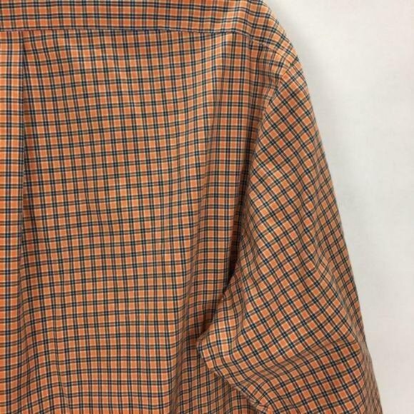 Ralph Lauren Orange Navy Plaid Button Down Shirt Men's 16 1/2 L - Picture 5 of 8